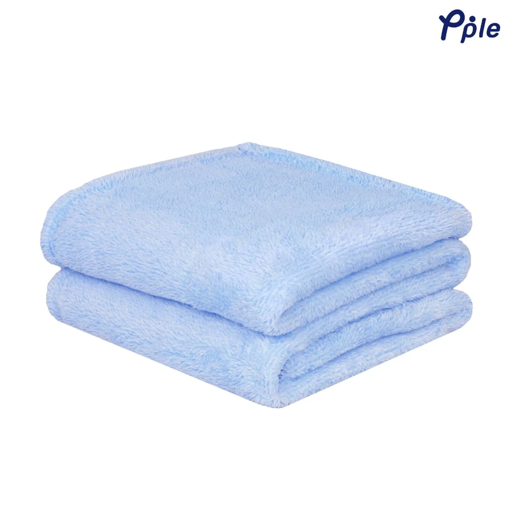 Frosted Plush Throw (Sky Blue)