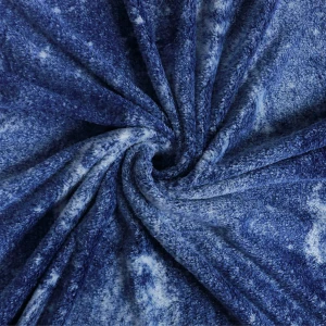 Galaxy Printed Frosted Plush Blanket (Navy)