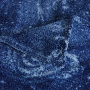 Galaxy Printed Frosted Plush Blanket (Navy)