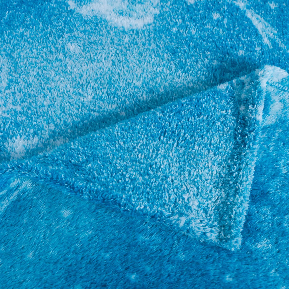 Galaxy Printed Frosted Plush Blanket (Blue)