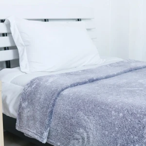Galaxy Printed Frosted Plush Blanket (Grey)