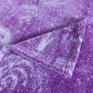 Galaxy Printed Frosted Plush Blanket (Purple)