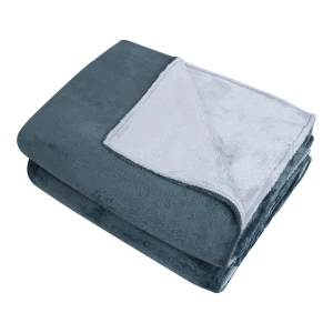 Grey Reversible to White Cashmere Blanket