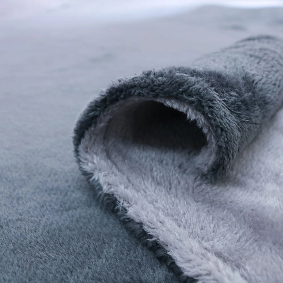 Grey Reversible to White Cashmere Blanket