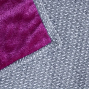 Grey Sweater Reversible to Purple Plush Blanket