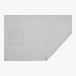 Happy World Embroidery Fleece Pillow Blanket (Navy,Grey)