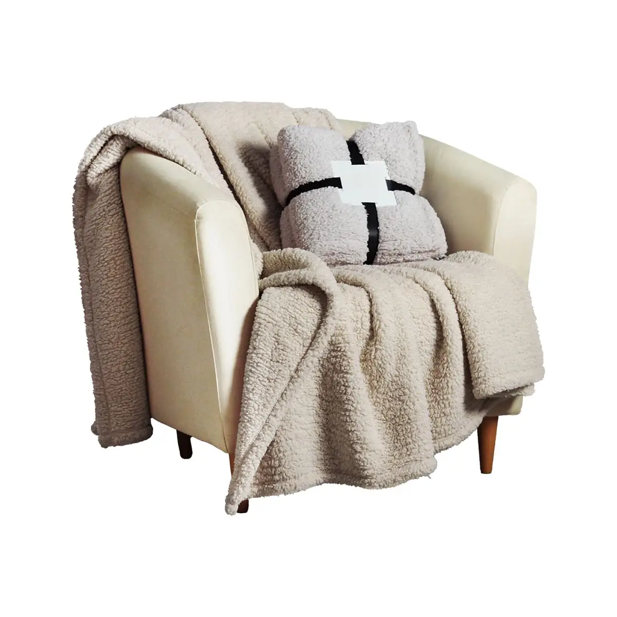 High-quality Fluffy Luxurious Sherpa Throw Blanket Production-ready