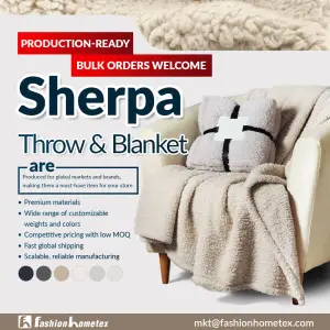 High-quality Fluffy Luxurious Sherpa Throw Blanket Production-ready