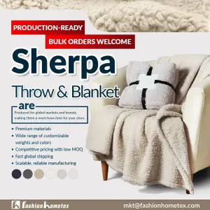 High-quality Fluffy Luxurious Sherpa Throw Blanket Production-ready