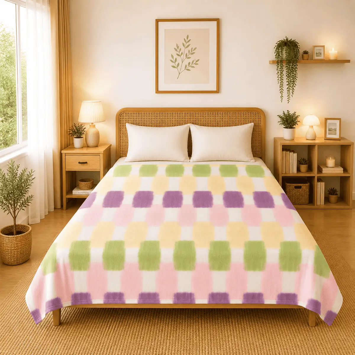Himalai Printed Fleece Blanket 180 GSM – Chicky Check (608B) | From $1.99 Wholesale