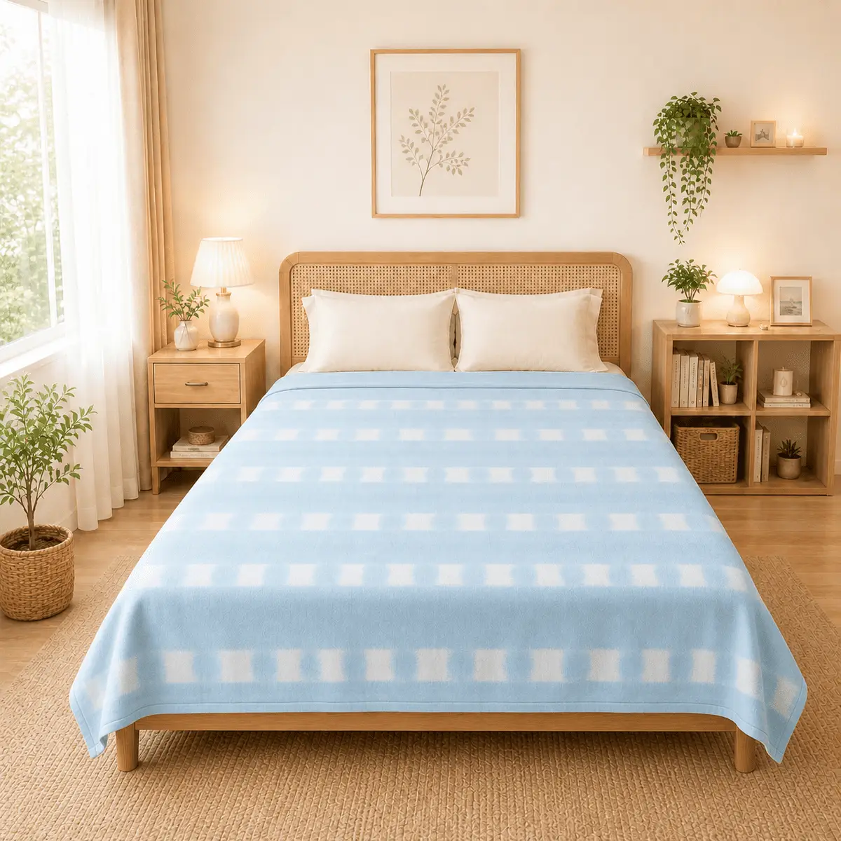 Himalai Printed Fleece Blanket 180 GSM – Cozy Block (603A) | From $1.99 Wholesale