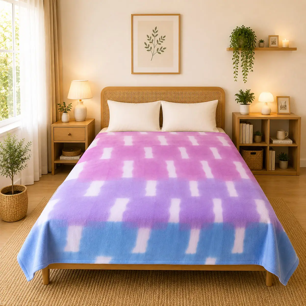 Himalai Printed Fleece Blanket 180 GSM – Cozy Block (604A) | From $1.99 Wholesale