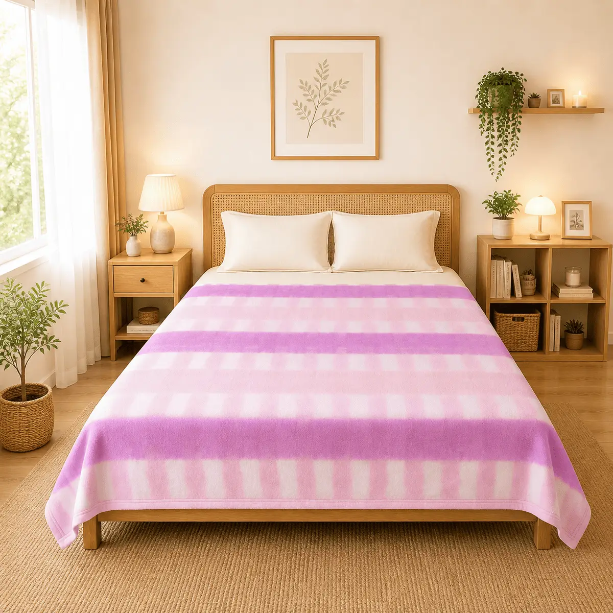 Himalai Printed Fleece Blanket 180 GSM – Cozy Block (605B) | From $1.99 Wholesale