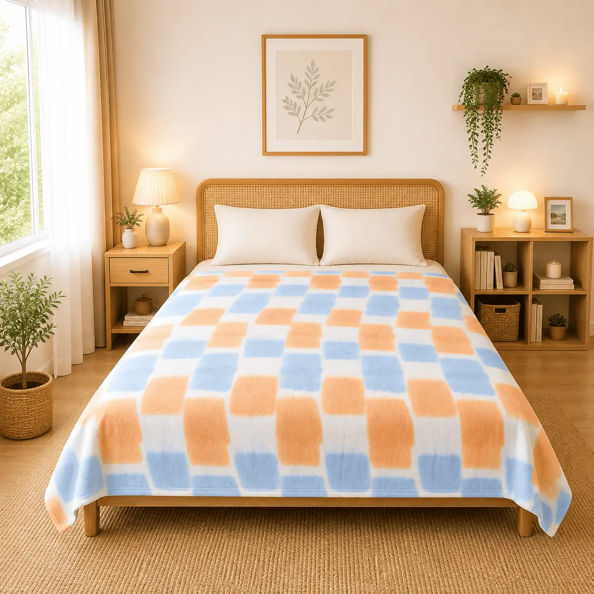 Himalai Printed Fleece Blanket 180 GSM – Cozy Block (607A) | From $1.99 Wholesale