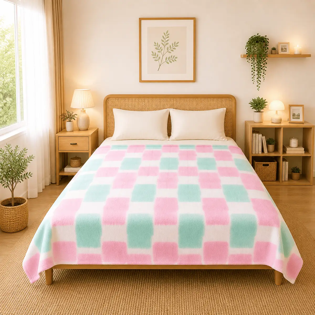 Himalai Printed Fleece Blanket 180 GSM – Cozy Block (607B) | From $1.99 Wholesale