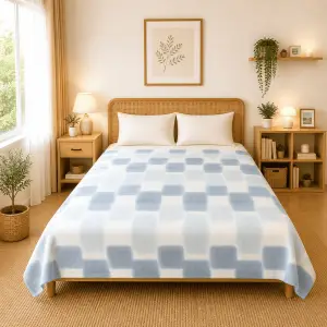 Himalai Printed Fleece Blanket 180 GSM – Cozy Block (607C) | From $1.99 Wholesale
