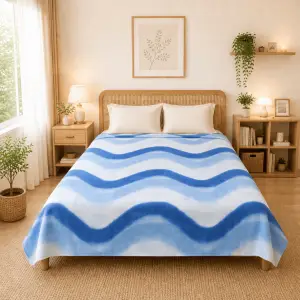 Himalai Printed Fleece Blanket 180 GSM – Wavily Groove (401A) | From $1.99 Wholesale