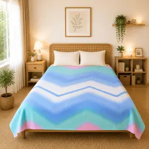 Himalai Printed Fleece Blanket 180 GSM – Wavily Groove (402A) | From $1.99 Wholesale