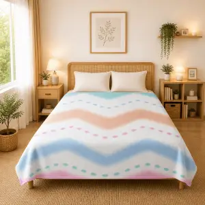 Himalai Printed Fleece Blanket 180 GSM – Wavily Groove (403A) | From $1.99 Wholesale