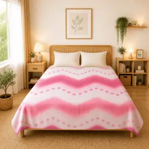 Himalai Printed Fleece Blanket 180 GSM – Wavily Groove (403B) | From $1.99 Wholesale