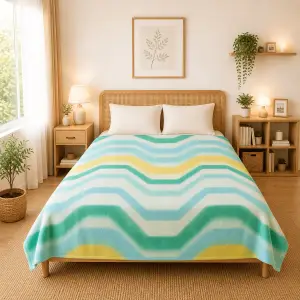 Himalai Printed Fleece Blanket 180 GSM – Wavily Groove (404A) | From $1.99 Wholesale