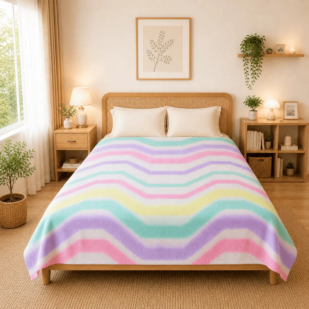Himalai Printed Fleece Blanket 180 GSM – Wavily Groove (404B) | From $1.99 Wholesale