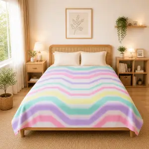 Himalai Printed Fleece Blanket 180 GSM – Wavily Groove (404B) | From $1.99 Wholesale