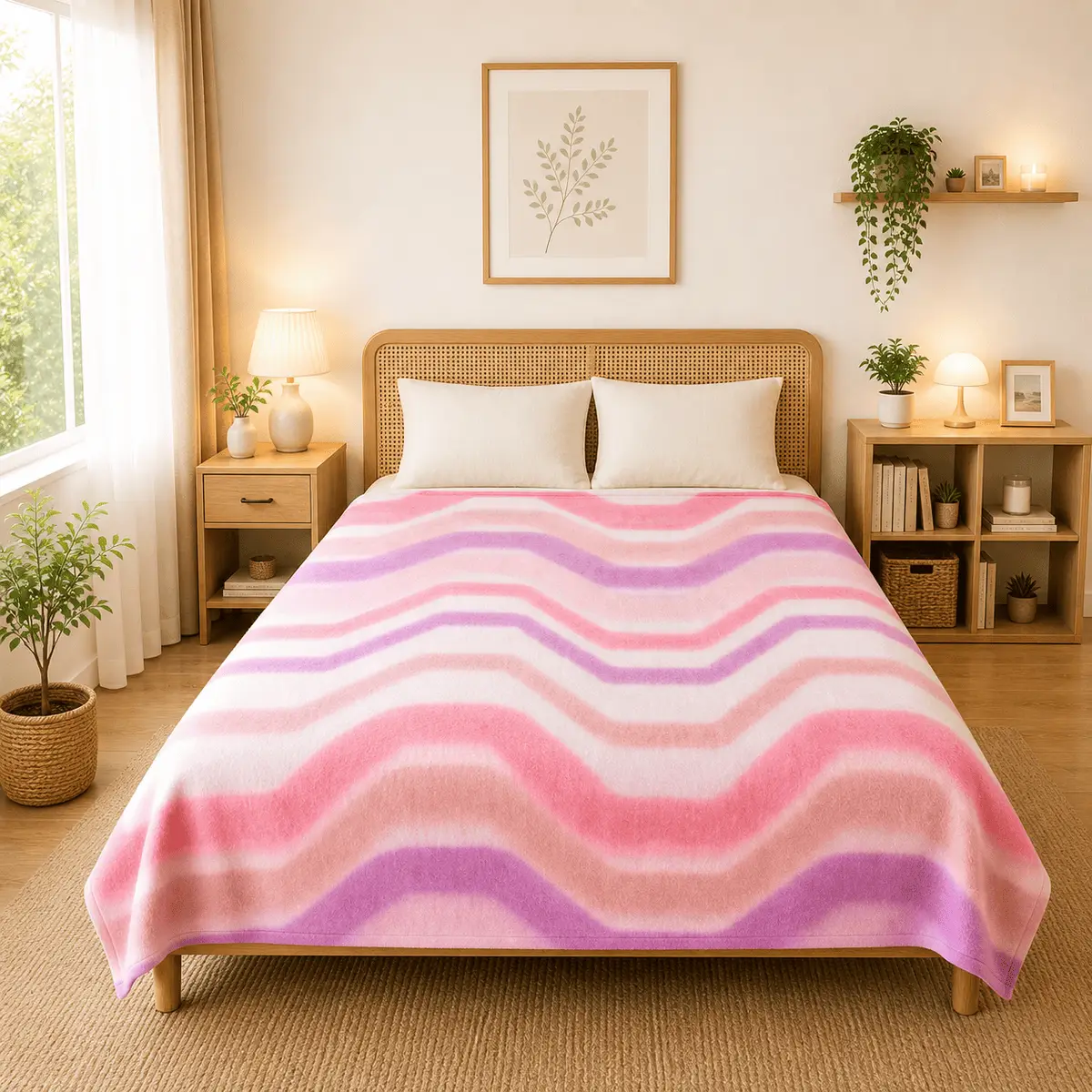 Himalai Printed Fleece Blanket 180 GSM – Wavily Groove (404C) | From $1.99 Wholesale