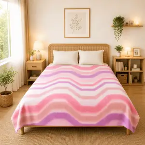 Himalai Printed Fleece Blanket 180 GSM – Wavily Groove (404C) | From $1.99 Wholesale