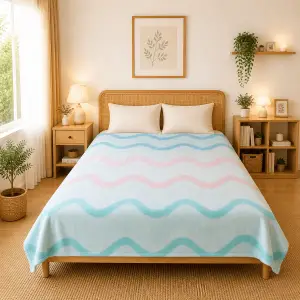 Himalai Printed Fleece Blanket 180 GSM – Wavily Groove (406B) | From $1.99 Wholesale