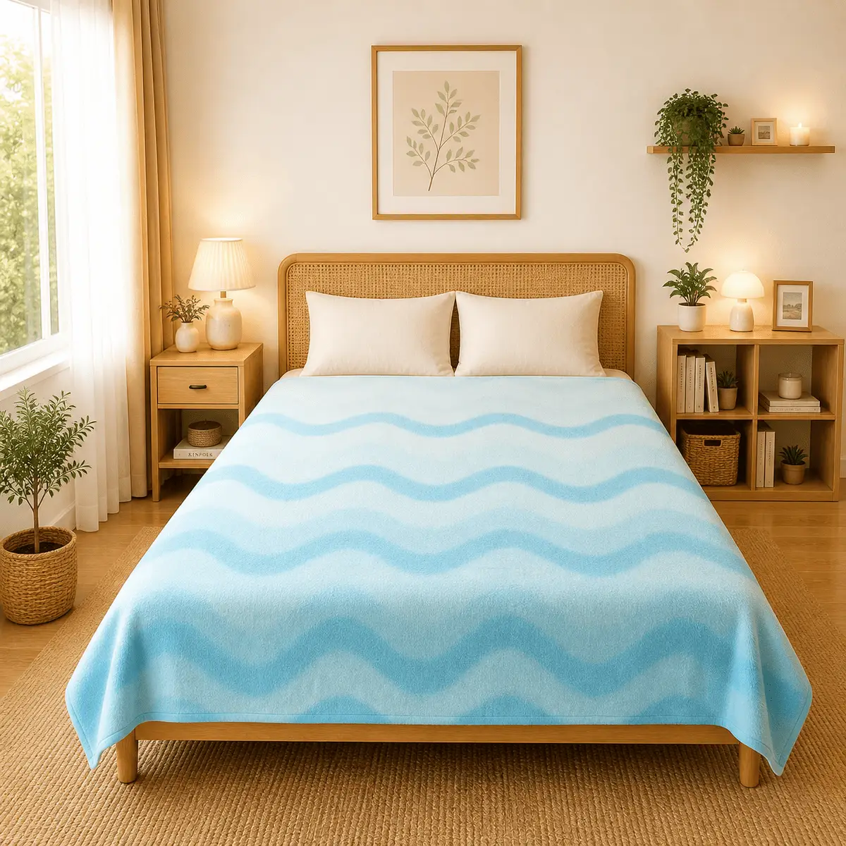 Himalai Printed Fleece Blanket 180 GSM – Wavily Groove (406C) | From $1.99 Wholesale