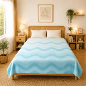 Himalai Printed Fleece Blanket 180 GSM – Wavily Groove (406C) | From $1.99 Wholesale
