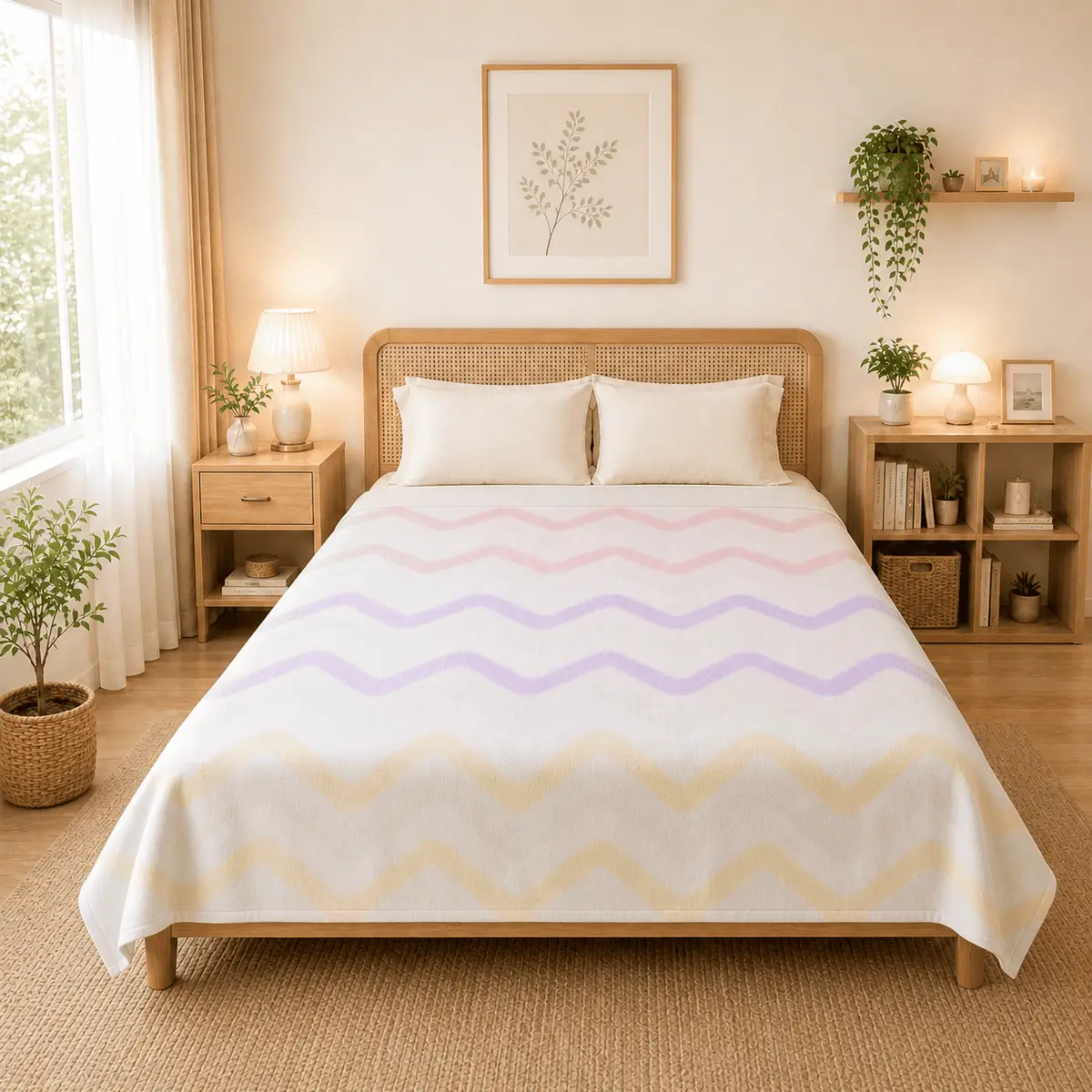 Himalai Printed Fleece Blanket 180 GSM – Wavily Groove (407B) | From $1.99 Wholesale