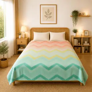 Himalai Printed Fleece Blanket 180 GSM – Wavily Groove (407C) | From $1.99 Wholesale