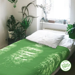 I Love Recycled Printed Recycled Polyester Blanket from Plastic Bottles - Green