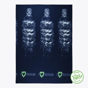 I Love Recycled Printed Recycled Polyester Blanket from Plastic Bottles - Navy