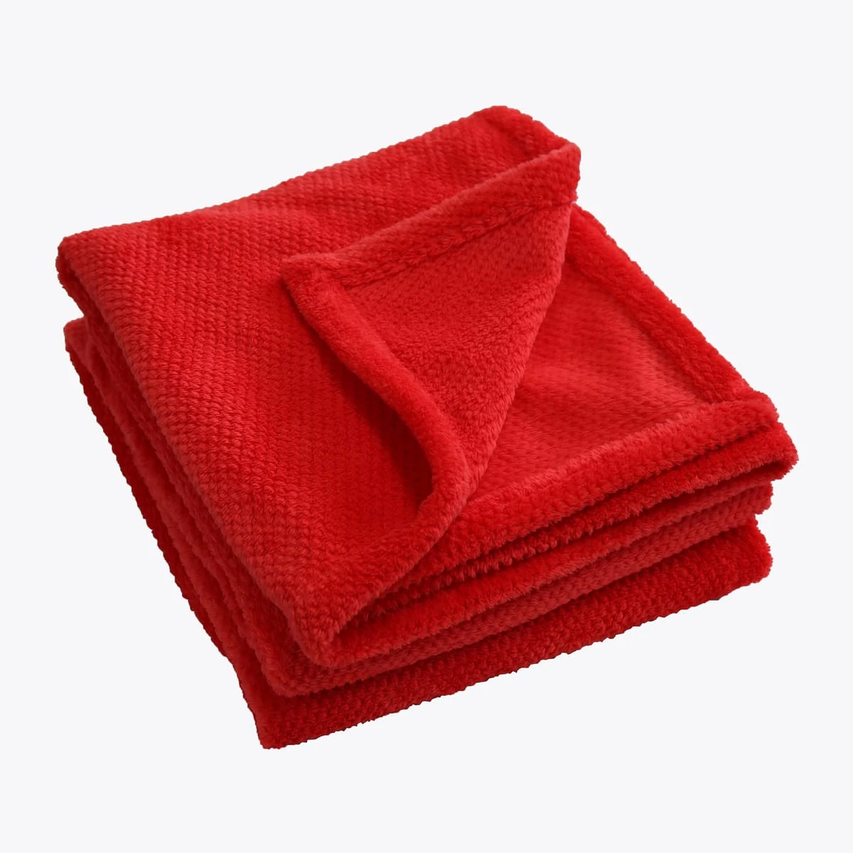 Jacquard Flannel Waffle Textured Baby Blanket (Red)