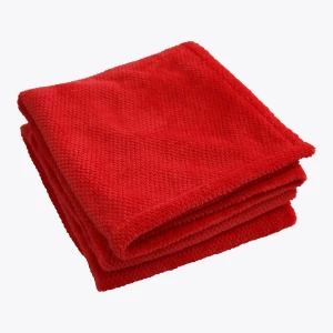 Jacquard Flannel Waffle Textured Baby Blanket (Red)
