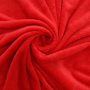 Jacquard Flannel Waffle Textured Baby Blanket (Red)