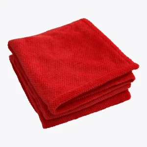 Jacquard Flannel Waffle Textured Blanket (Red)