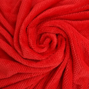 Jacquard Flannel Waffle Textured Blanket (Red)