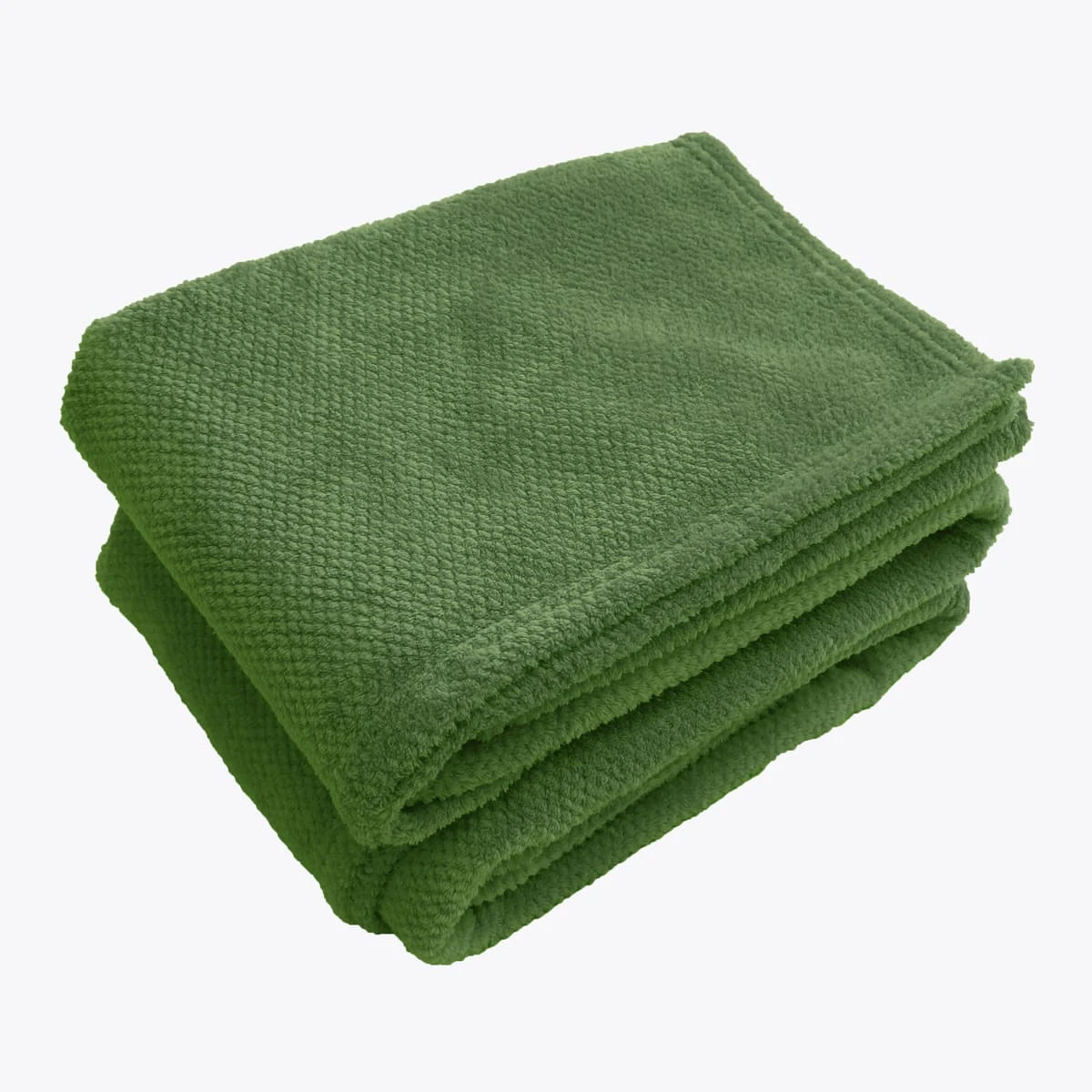 Jacquard Flannel Waffle Textured Blanket (Green)