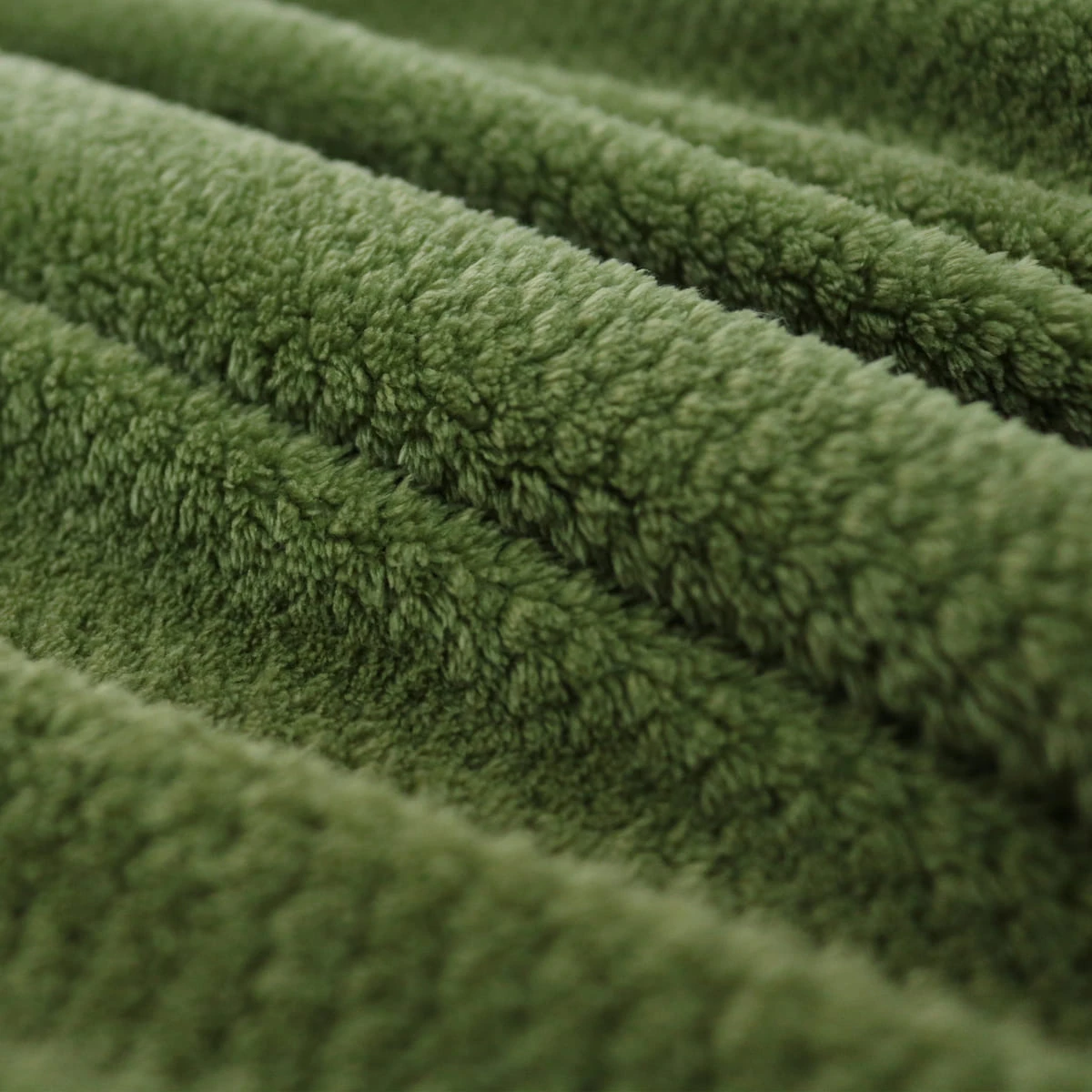 Jacquard Flannel Waffle Textured Blanket (Green)