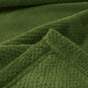 Jacquard Flannel Waffle Textured Blanket (Green)