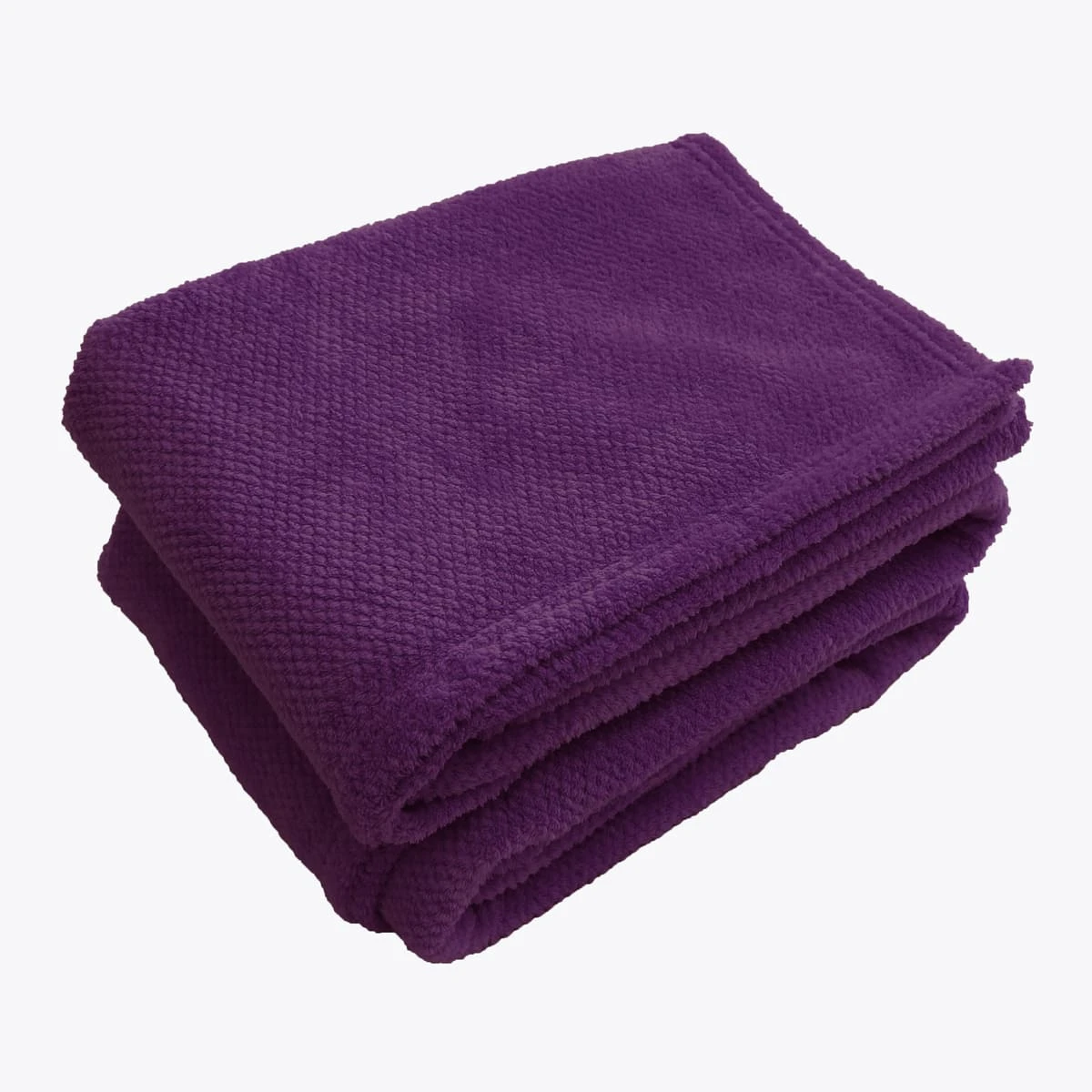 Jacquard Flannel Waffle Textured Blanket (Purple)