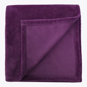 Jacquard Flannel Waffle Textured Blanket (Purple)