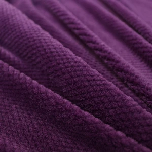 Jacquard Flannel Waffle Textured Blanket (Purple)