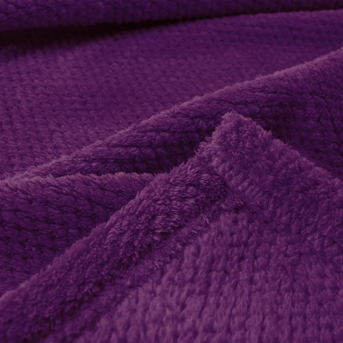 Jacquard Flannel Waffle Textured Blanket (Purple)