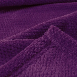 Jacquard Flannel Waffle Textured Blanket (Purple)