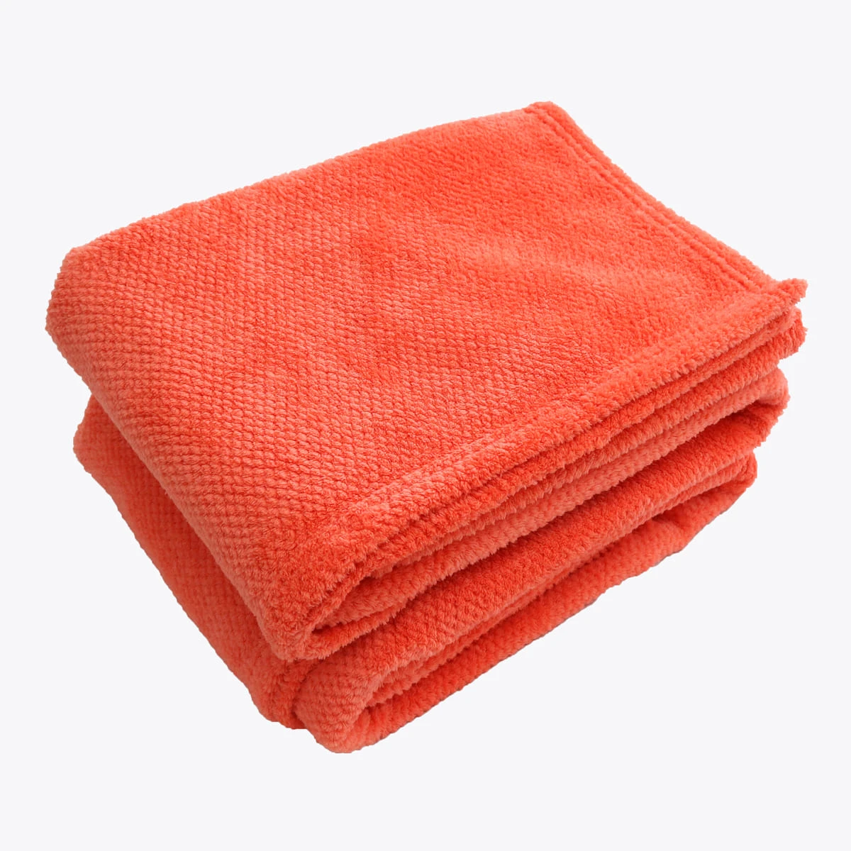 Jacquard Flannel Waffle Textured Blanket (Orange)